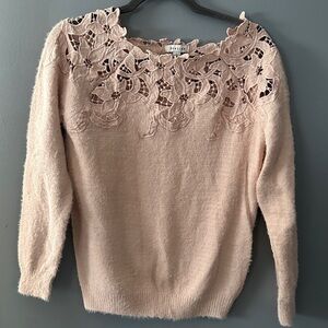 Stellah Women’s Blush Pink Sweater size Small cottagecore spring lightfairy